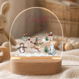 LED-Nachtlicht für Kinder mit Motiv Winterwelt, personalisiert