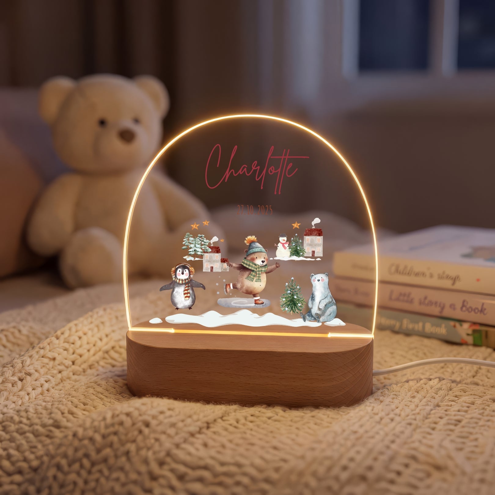 LED-Nachtlicht für Kinder mit Motiv Winterwelt – Ansicht 4