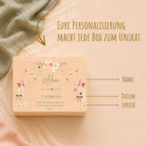 Erinnerungsbox Baby mit Deckel Motiv Blumenkranz personalisiert – Ansicht 6