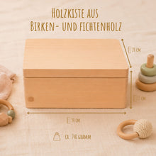 Load image into Gallery viewer, Erinnerungsbox Baby mit Deckel Motiv Safaritiere personalisiert – Ansicht 3
