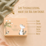 Erinnerungsbox Baby mit Deckel Safari Tiere personalisiert – Ansicht 8