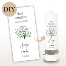 Lade das Bild in den Galerie-Viewer, Kerzenfolie Kommunionkerze "Joey" - personalisiert
