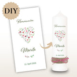 Kerzenfolie Kommunionkerze "Marita" - personalisiert