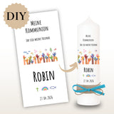 Kerzenfolie Kommunionkerze "Robin" - personalisiert