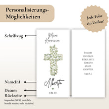 Lade das Bild in den Galerie-Viewer, Kerzenfolie Kommunionkerze "Alberto" - personalisiert
