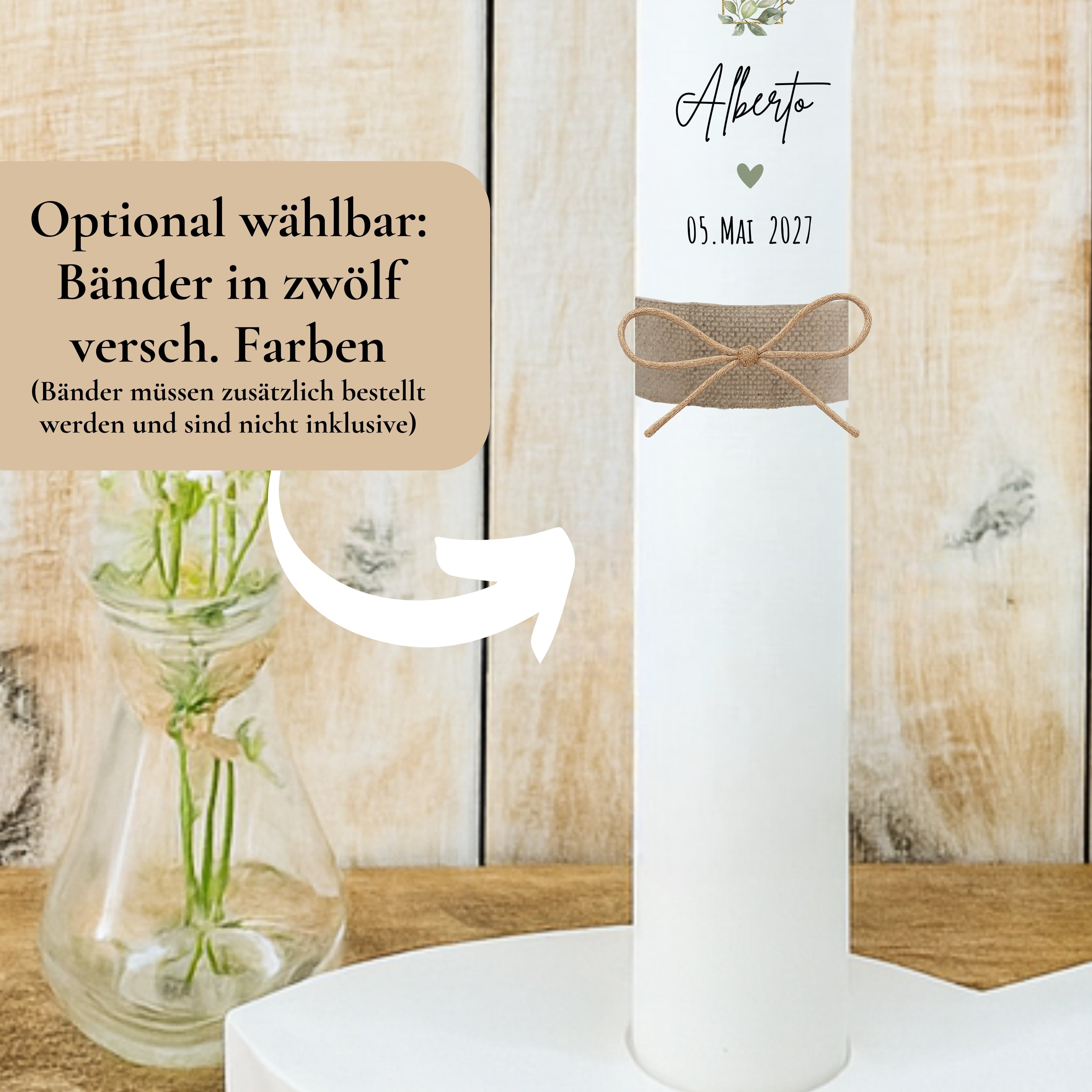 Kerzenfolie Kommunionkerze "Alberto" - personalisiert