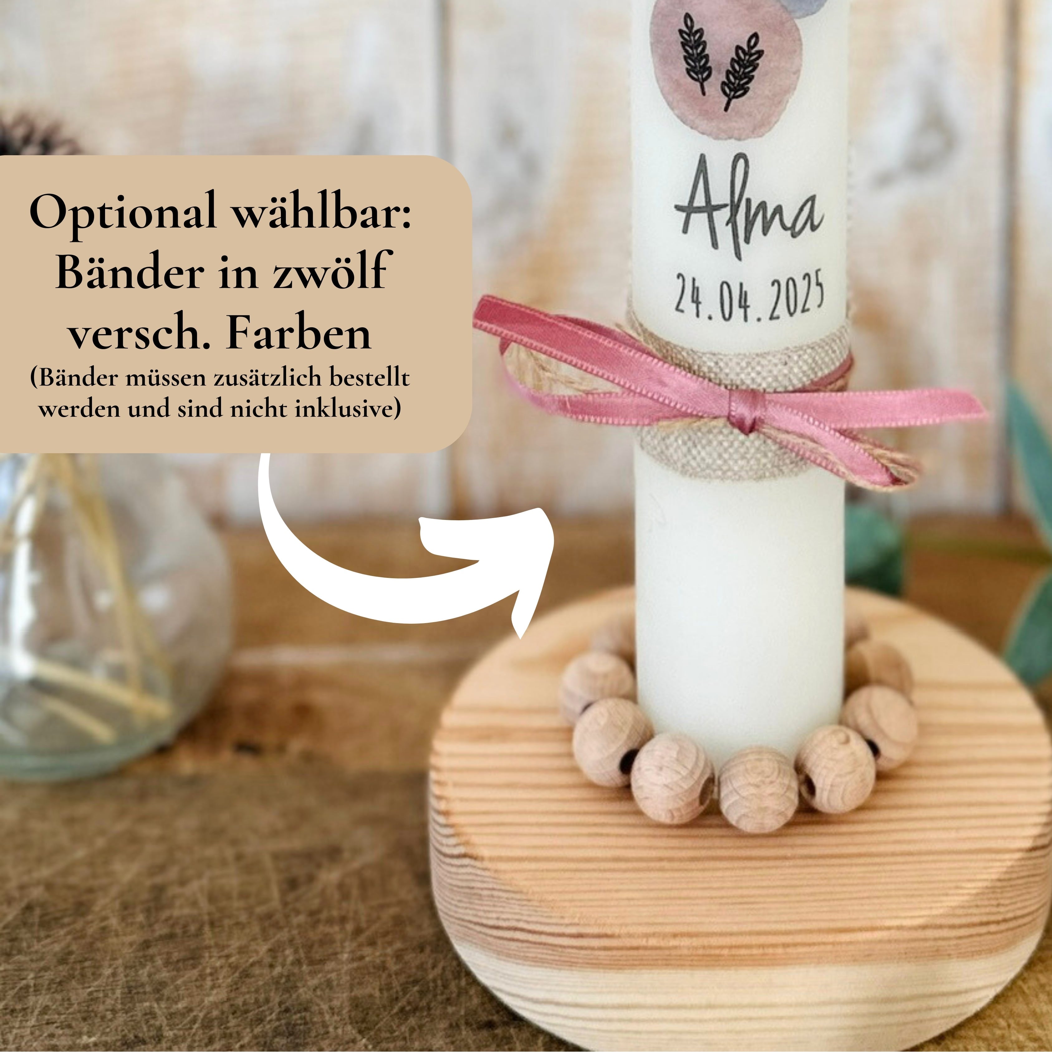 Kerzenfolie Kommunionkerze "Alma" - personalisiert