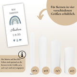 Kerzenfolie Kommunionkerze "Andrea" Eukalyptus Regenbogen - personalisiert