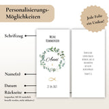 Kerzenfolie Kommunionkerze "Anni" Eukalyptuskranz - personalisiert