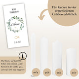 Kerzenfolie Kommunionkerze "Anni" Eukalyptuskranz - personalisiert