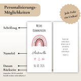 Kerzenfolie Kommunionkerze "Antonella" Blumen Regenbogen - personalisiert
