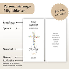 Lade das Bild in den Galerie-Viewer, Kerzenfolie Kommunionkerze "Ashley" - personalisiert

