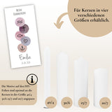 Kerzenfolie Kommunionkerze "Emilia" christliche Symbole - personalisiert