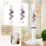 Kerzenfolie Kommunionkerze "Emilia" christliche Symbole - personalisiert