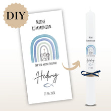 Lade das Bild in den Galerie-Viewer, Kerzenfolie Kommunionkerze "Hedwig" - personalisiert
