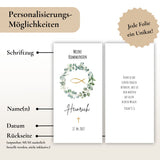 Kerzenfolie Kommunionkerze "Heinrich" Eukalyptuskranz - personalisiert