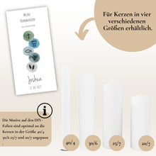 Lade das Bild in den Galerie-Viewer, Kerzenfolie Kommunionkerze "Joshua" - personalisiert
