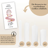 Kerzenfolie Kommunionkerze "Käthe " Eukalyptus Regenbogen - personalisiert