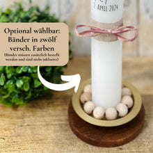 Lade das Bild in den Galerie-Viewer, Kerzenfolie Kommunionkerze "Käthe " Eukalyptus Regenbogen - personalisiert
