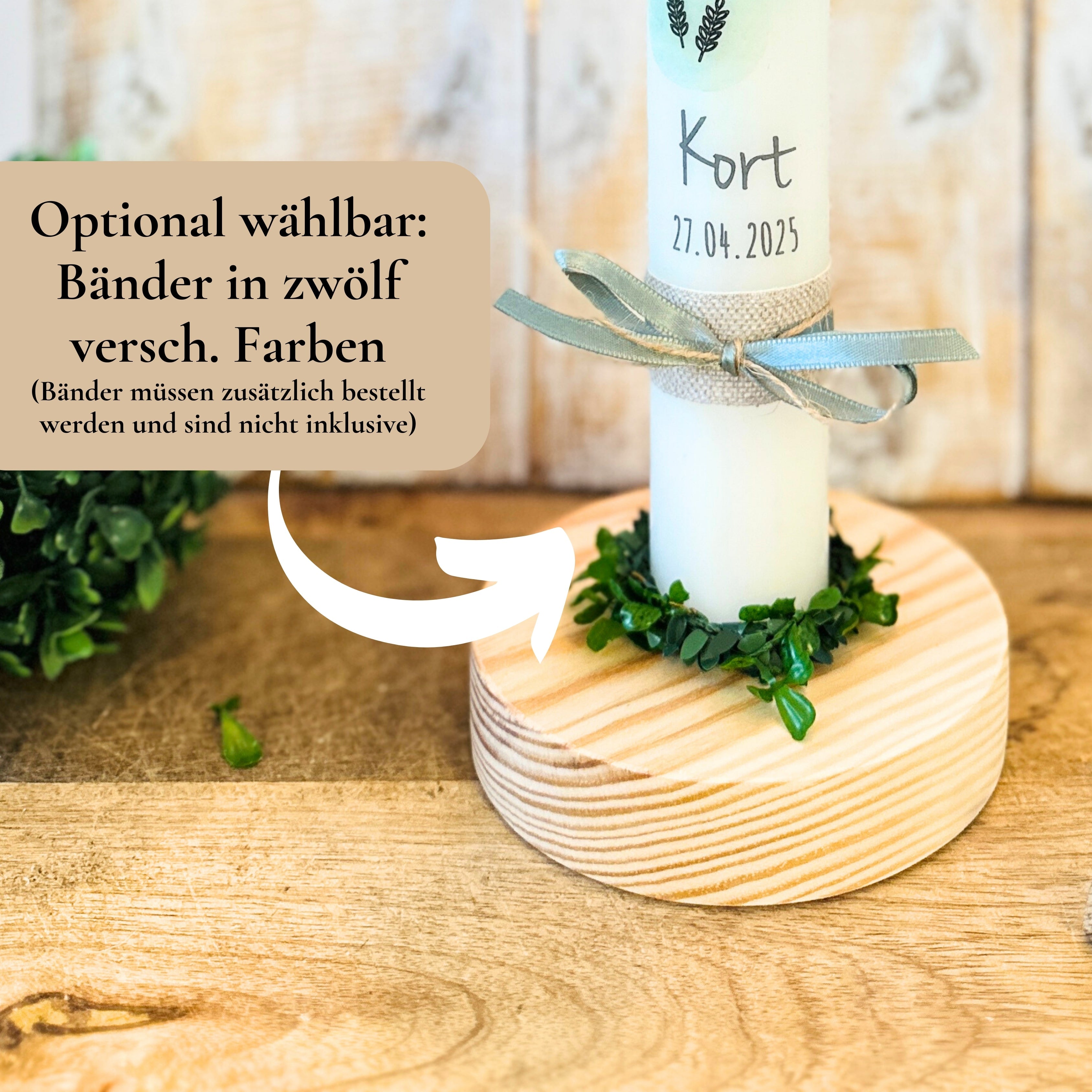 Kerzenfolie Kommunionkerze „Kort" - personalisiert