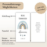 Kerzenfolie Kommunionkerze "Laurenz" Sterne Regenbogen - personalisiert