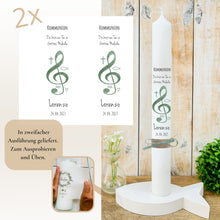 Lade das Bild in den Galerie-Viewer, Kerzenfolie Kommunionkerze "Lorenzo" - personalisiert
