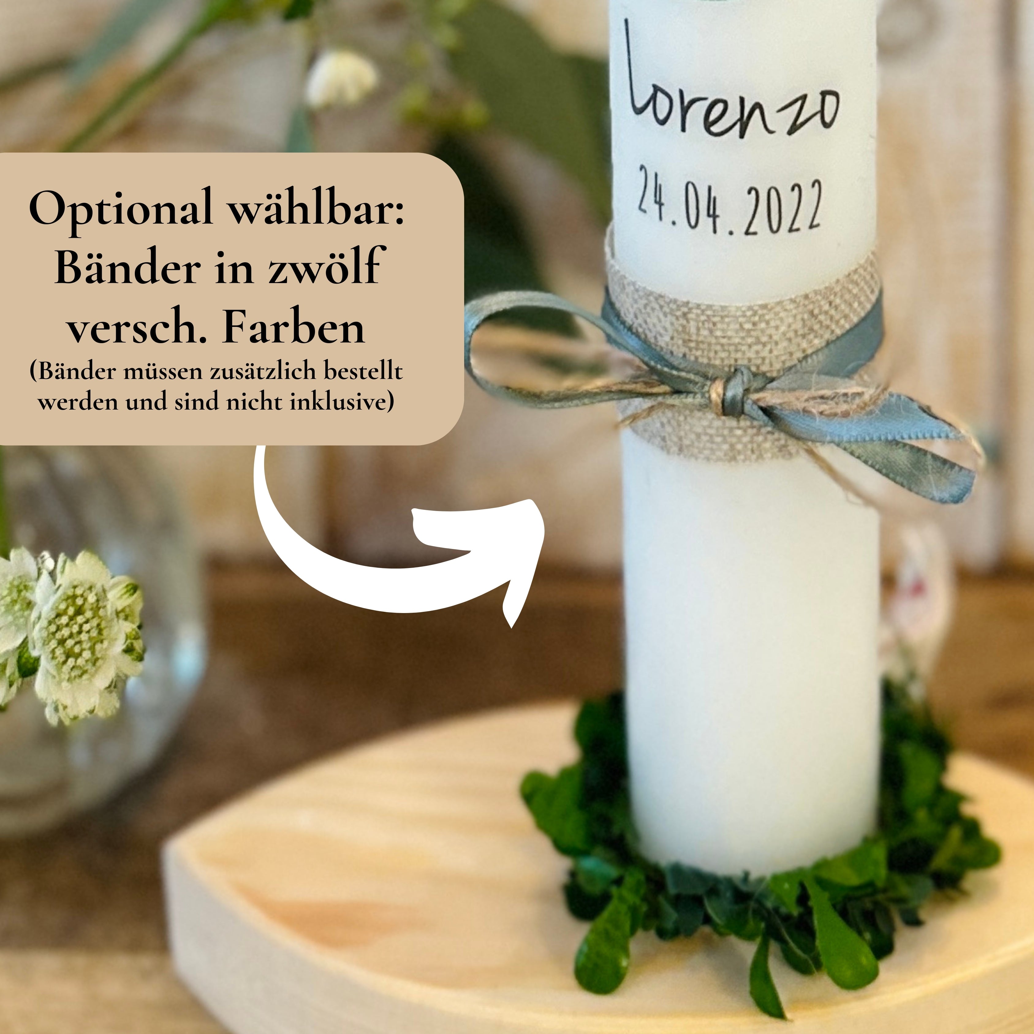 Kerzenfolie Kommunionkerze "Lorenzo" - personalisiert