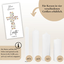Lade das Bild in den Galerie-Viewer, Kerzenfolie Kommunionkerze "Loretta" - personalisiert
