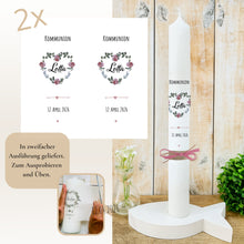 Lade das Bild in den Galerie-Viewer, Kerzenfolie Kommunionkerze "Lotta" - personalisiert
