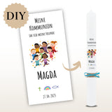 Kerzenfolie Kommunionkerze "Magda" - personalisiert