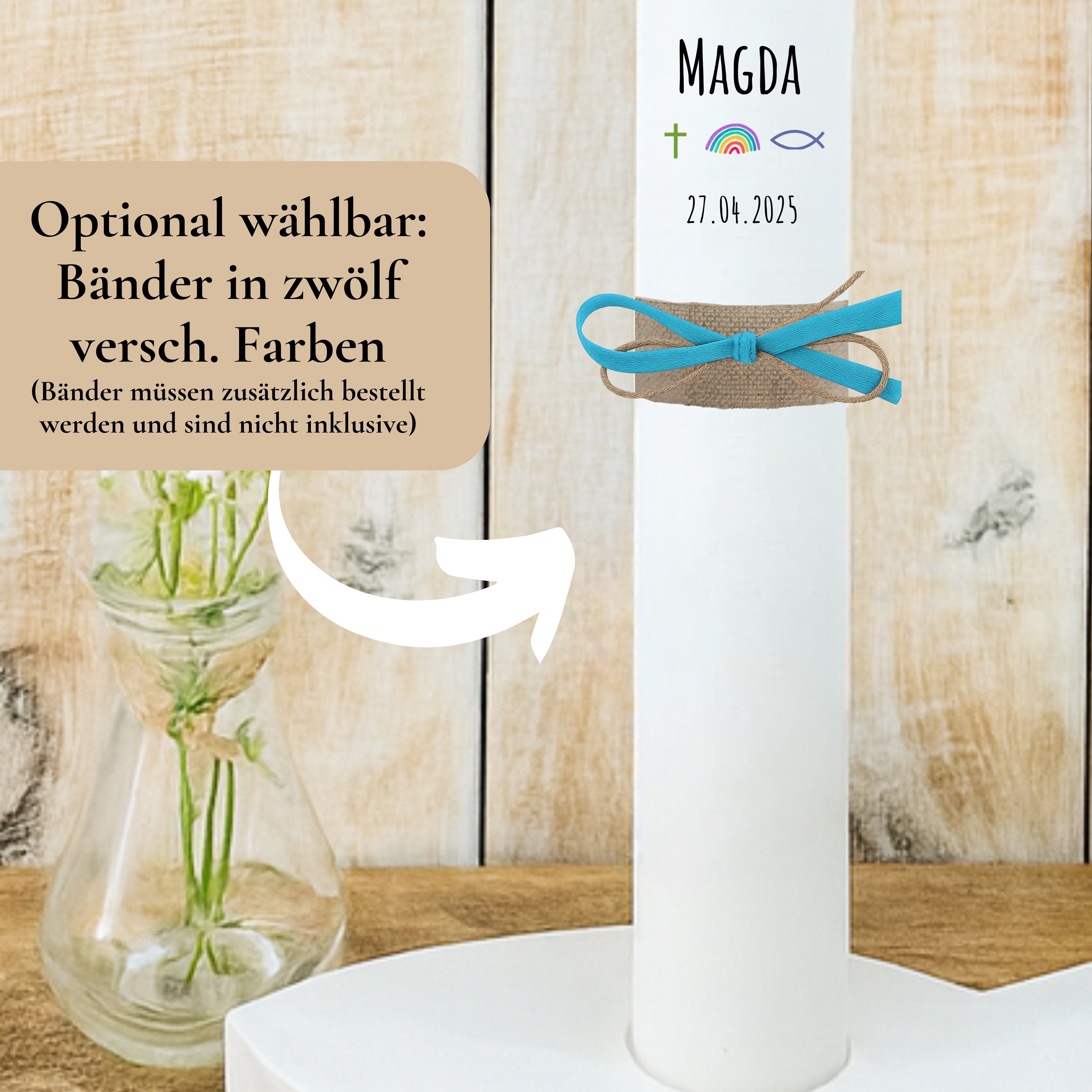 Kerzenfolie Kommunionkerze "Magda" - personalisiert