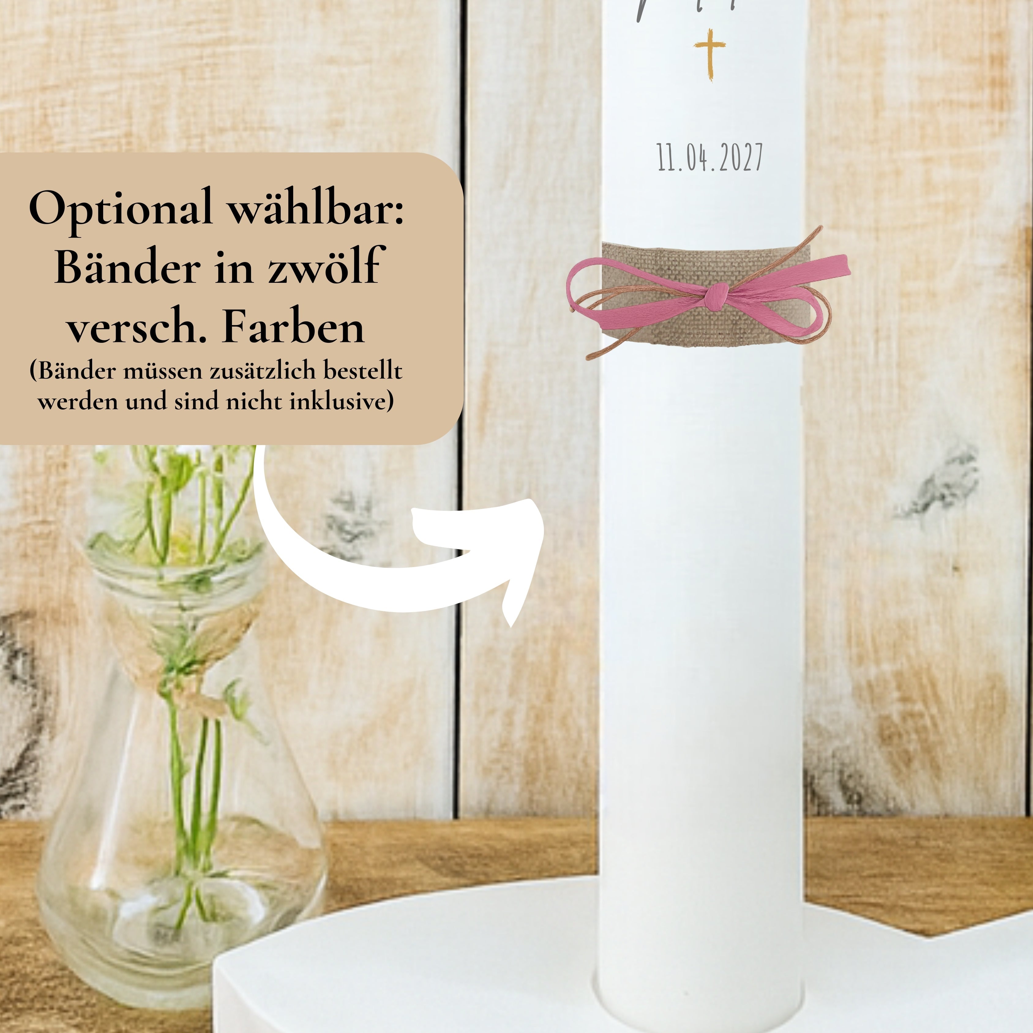 Kerzenfolie Kommunionkerze "Malea" - personalisiert