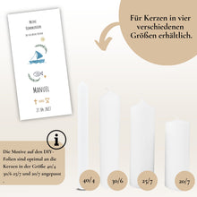 Lade das Bild in den Galerie-Viewer, Kerzenfolie Kommunionkerze "Manuel" - personalisiert
