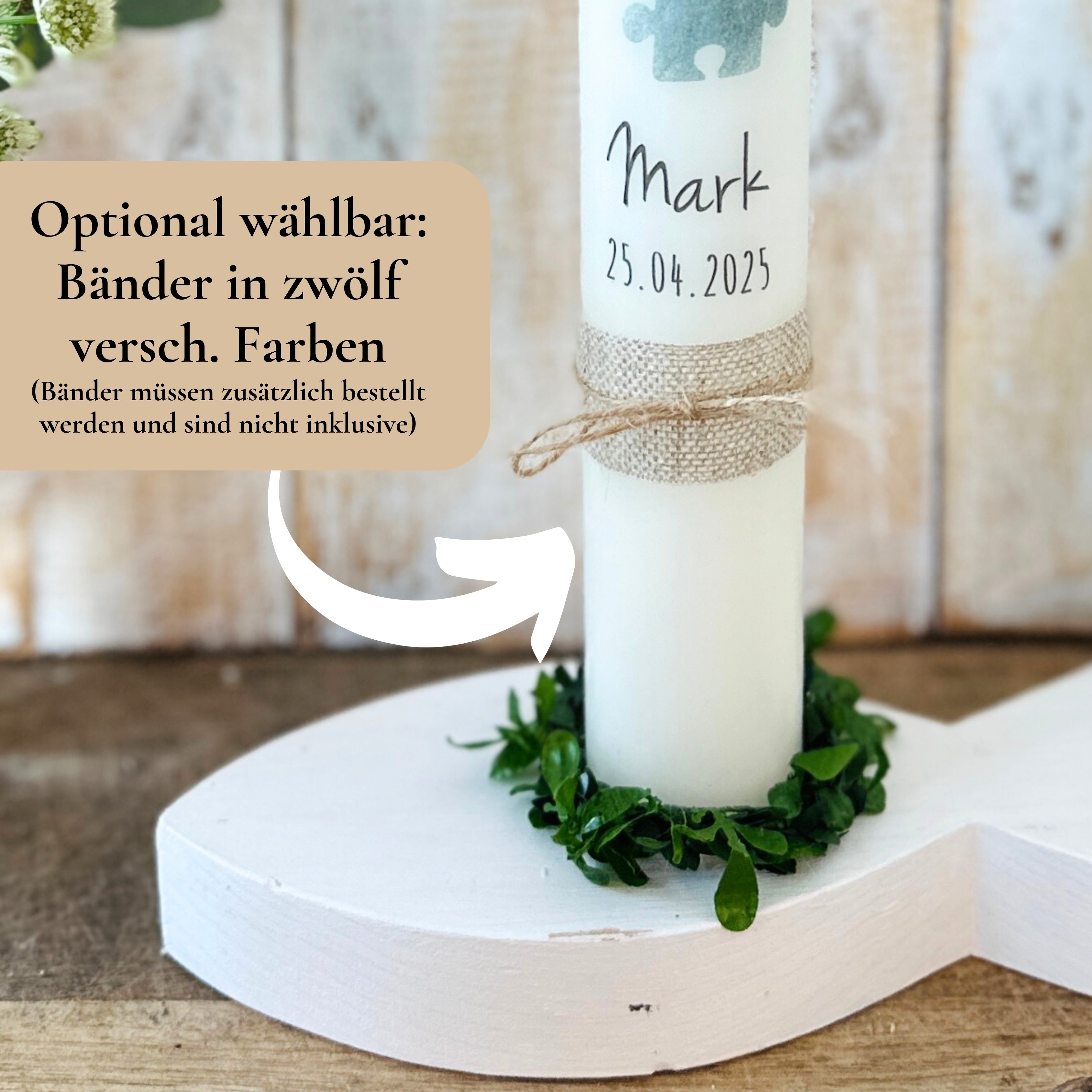 Kerzenfolie Kommunionkerze "Mark" - personalisiert