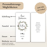 Kerzenfolie Kommunionkerze "Penelope" Blumenkranz - personalisiert