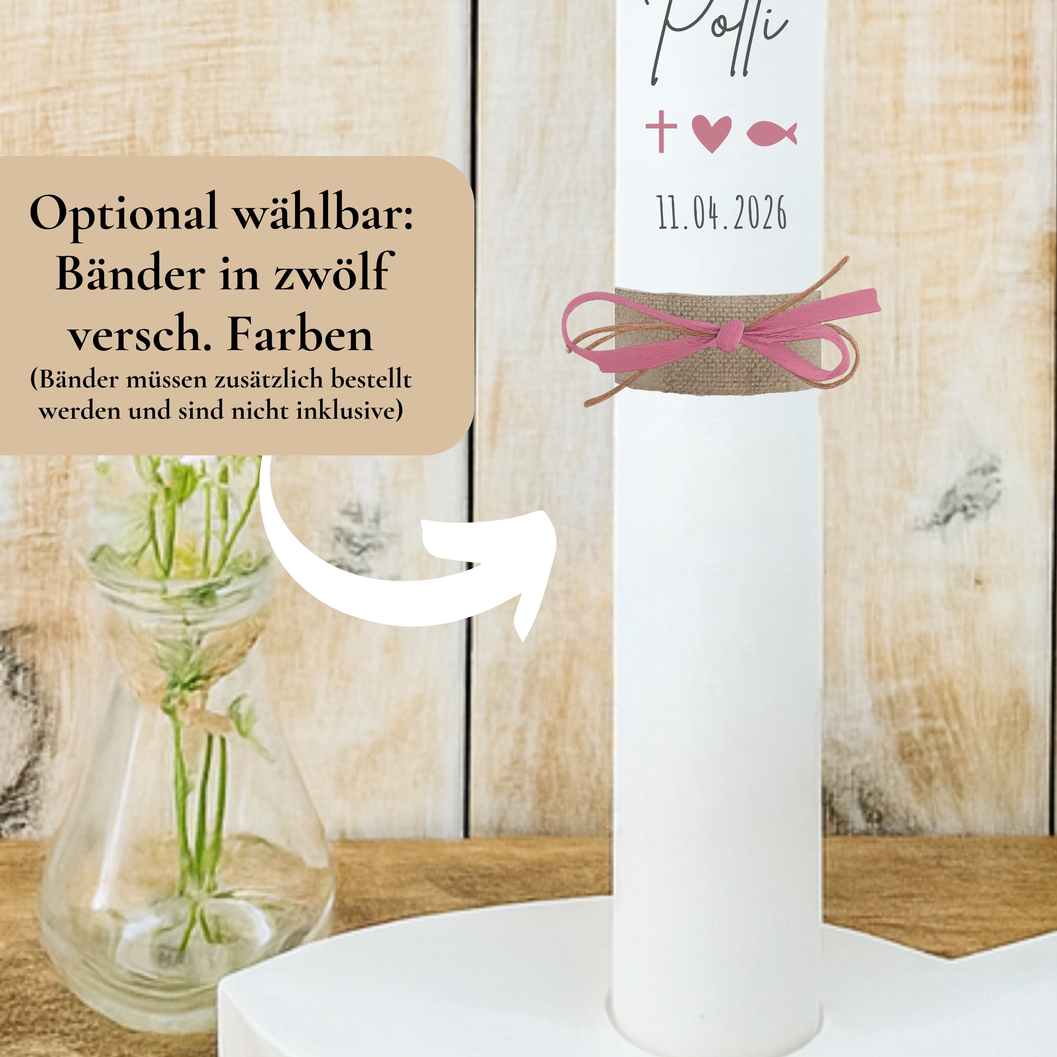 Kommunionkerze "Polly" - personalisiert