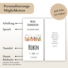 Lade das Bild in den Galerie-Viewer, Kerzenfolie Kommunionkerze "Robin" - personalisiert
