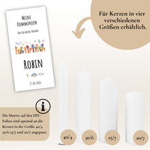 Lade das Bild in den Galerie-Viewer, Kerzenfolie Kommunionkerze "Robin" - personalisiert

