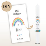 Kerzenfolie Kommunionkerze "Rune" - personalisiert