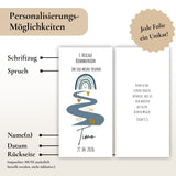 Kerzenfolie Kommunionkerze "Timo " Eukalyptus Regenbogen - personalisiert
