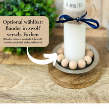 Lade das Bild in den Galerie-Viewer, Kerzenfolie Kommunionkerze "Timo " Eukalyptus Regenbogen - personalisiert

