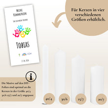 Lade das Bild in den Galerie-Viewer, Kerzenfolie Kommunionkerze "Tobias" - personalisiert
