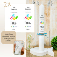 Lade das Bild in den Galerie-Viewer, Kerzenfolie Kommunionkerze "Tobias" - personalisiert
