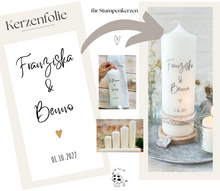 Load image into Gallery viewer, Kerzenfolie &quot;Franziska-Folie&quot; * Hochzeitskerze * - Kerzensticker personalisiert DIY
