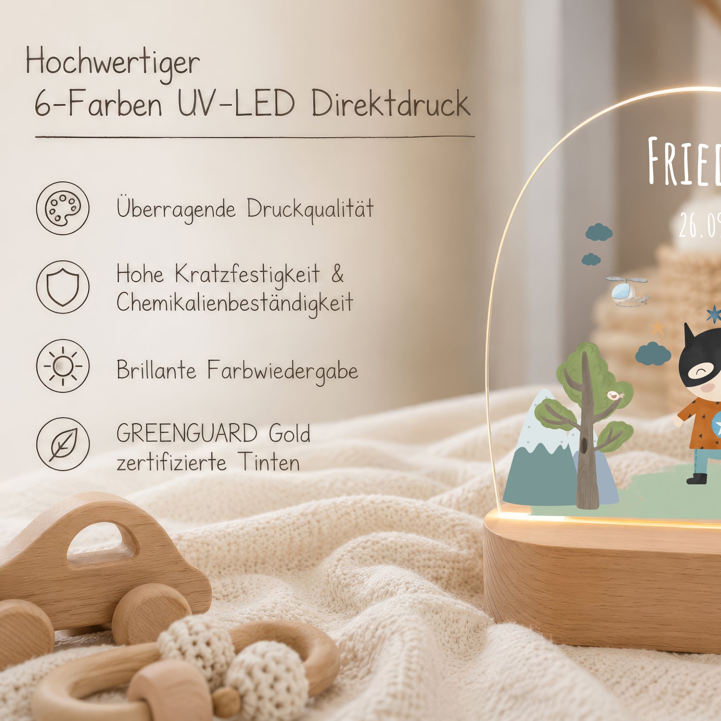 LED-Nachtlicht für Kinder mit Motiv Superheld – Ansicht 5