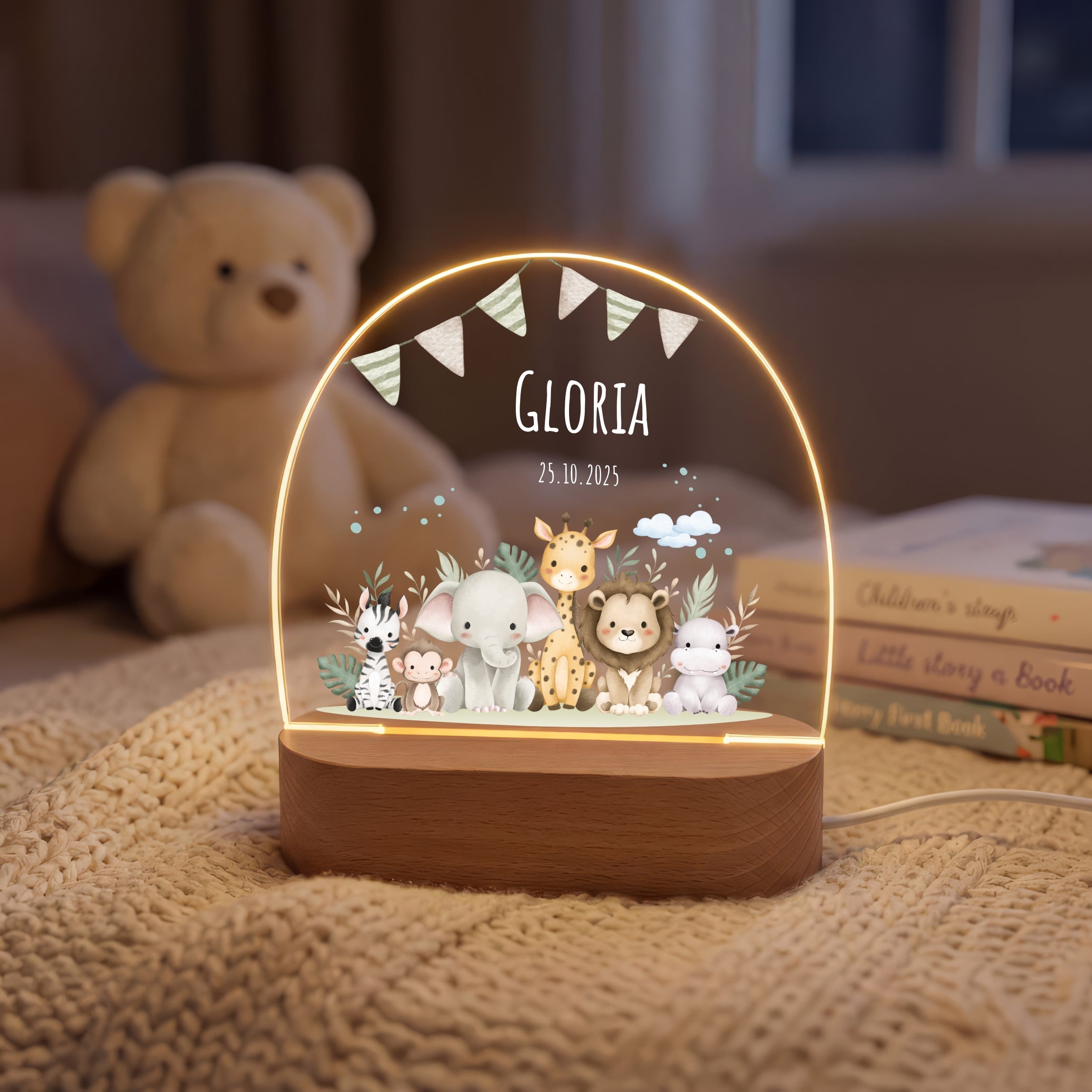 LED-Nachtlicht für Kinder mit Motiv Safari – Ansicht 4