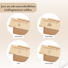 Load image into Gallery viewer, Holzkiste für Taufkerze Kommunionkerze Gravur Aufbewahrungsbox  - personalisiert
