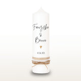 Hochzeitskerze Herz Gold, personalisiert