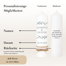 Lade das Bild in den Galerie-Viewer, Hochzeitskerze Olivenzweige Schwarz – Ansicht 4
