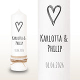 Hochzeitskerze Herz Schwarz – Ansicht 2